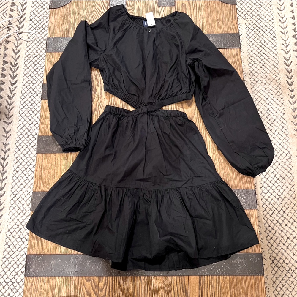 New with Tags! GAP Criss-Cross Cutout Black Mini Dress